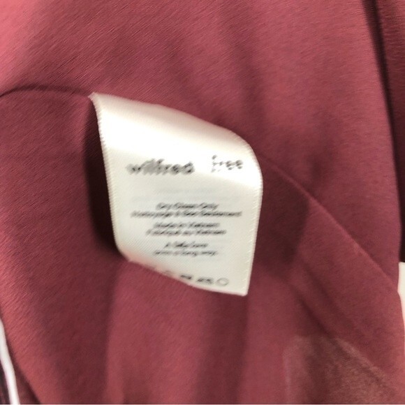 Aritzia Wilfred Free Jessa Wrap Dress Midi Striped Maroon Black XS - Picture 8 of 9